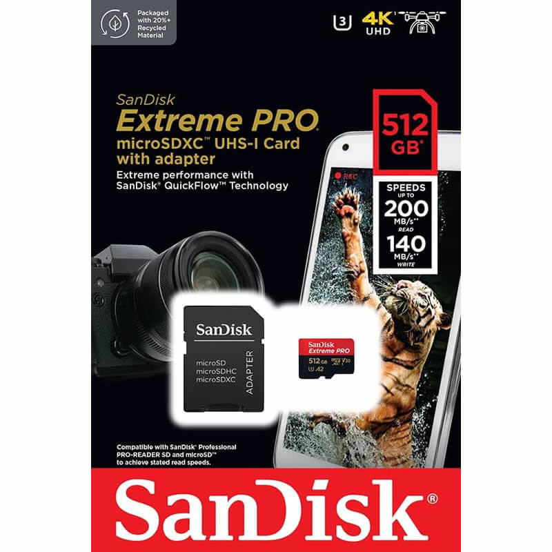 SanDisk Extreme Pro 512GB SDSQXCD-512G-GN6MA microSDXC Memory Card