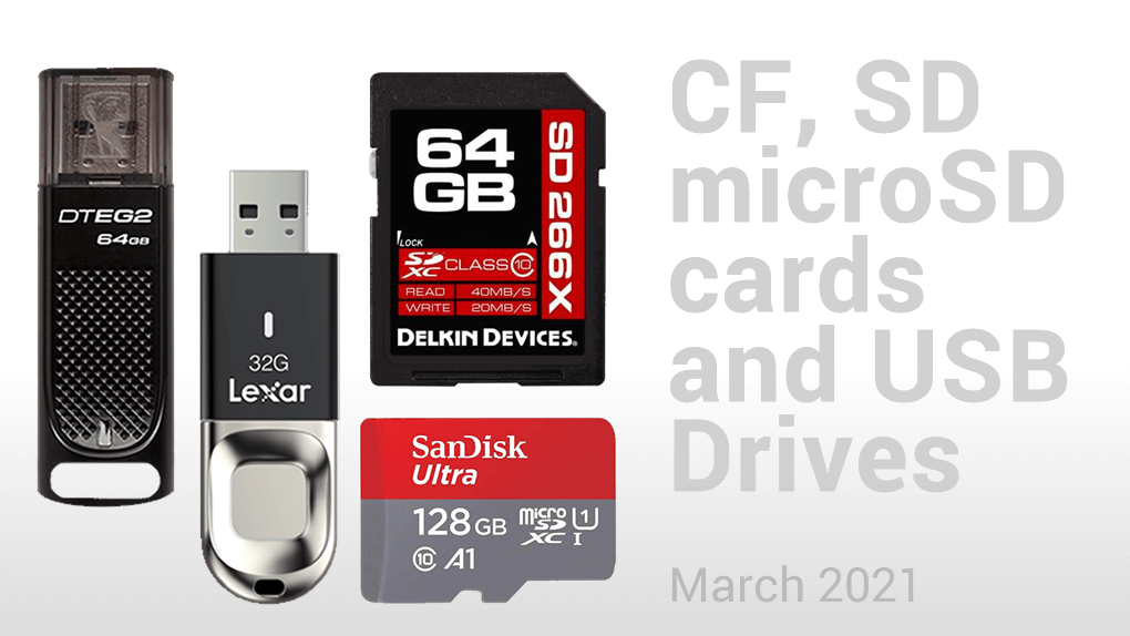 Availability for CF/SD/microSD Cards and USB Drives