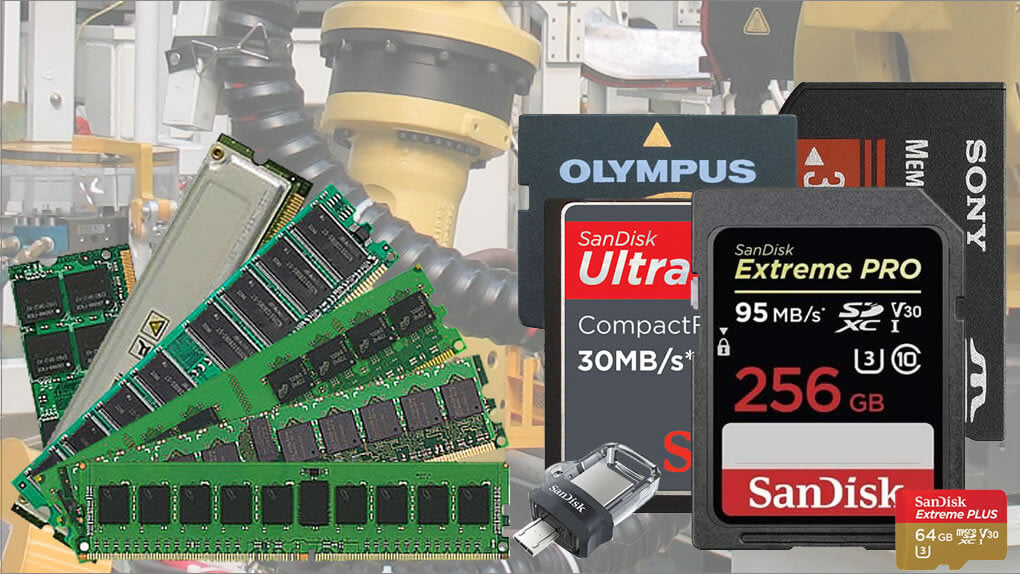 Flash Memory Cards and DRAM solutions for manufacturing