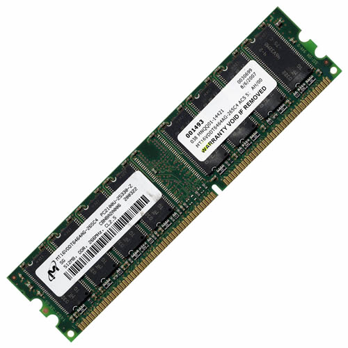 Micron 512MB MT16VDDT6464AG-265C4 DDR-266 UDIMM PC2100 NON-ECC