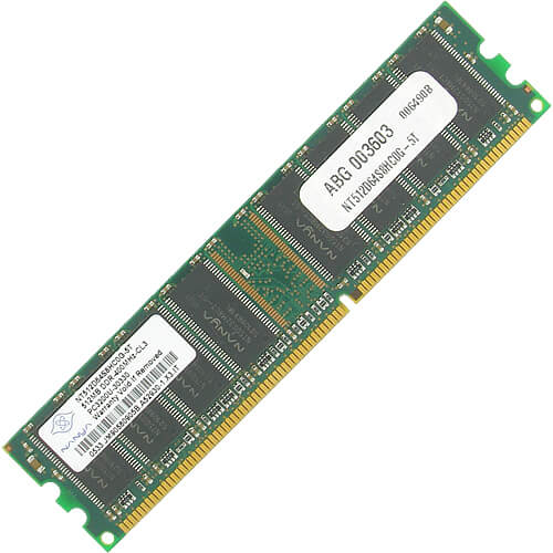 Nanya 512MB NT512D64S8HC0G-5T DDR-400 UDIMM PC3200 NON-ECC