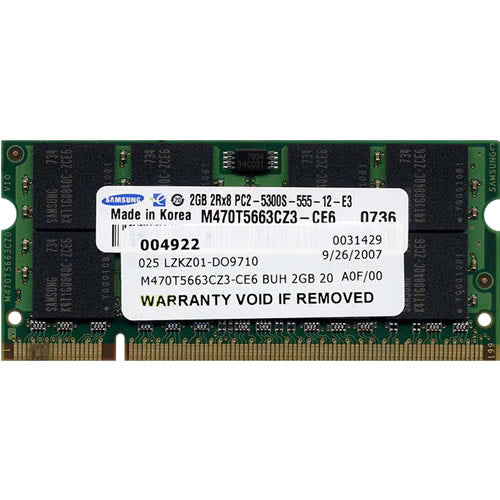 Samsung 2GB M470T5663CZ3-CE6 DDR2-800 SODIMM PC2-6400 NON-ECC