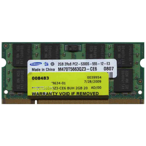 Samsung 2GB M470T5663QZ3-CE6 DDR2-667 SODIMM PC2-5300 NON-ECC