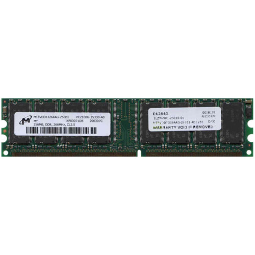 Micron 256MB MT8VDDT3264AG-265B1 DDR-266 UDIMM PC2100 NON-ECC