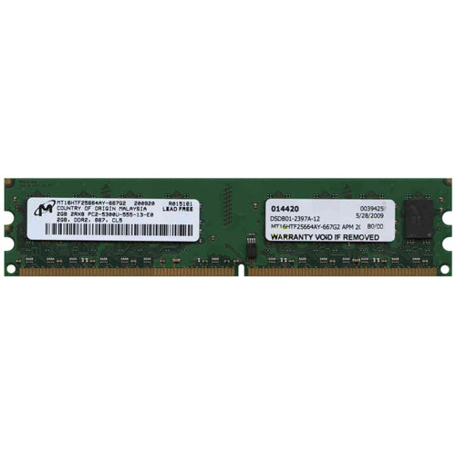 Micron 2GB MT16HTF25664AY-667G2 DDR2-667 UDIMM PC2-5300 NON-ECC