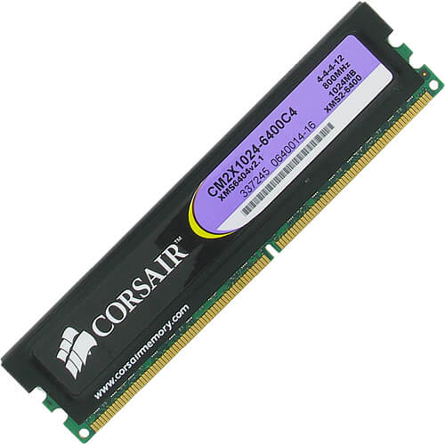 Corsair 1GB CM2X1024-6400C4 DDR2-800 UDIMM PC2-6400 NON-ECC