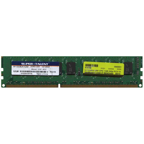 SuperTalent 1GB W1333EA1GM DDR3-1333 UDIMM PC3-10600 ECC