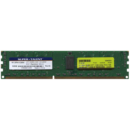 SuperTalent 1GB W13RA1G8M DDR3-1333 UDIMM PC3-10600 ECC