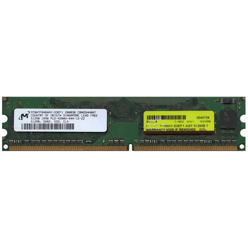 Micron 512MB MT8HTF6464AY-53EF1 DDR2-533 UDIMM PC2-4200 NON-ECC