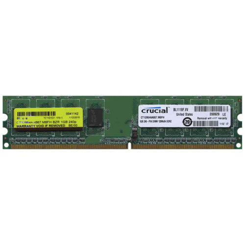Crucial 1GB CT12864AA667.M8F DDR2-667 UDIMM PC2-5300 NON-ECC