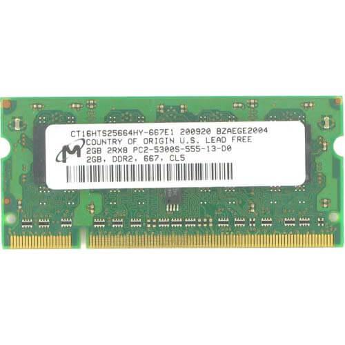 Micron 2GB CT16HTS25664HY-667E1 DDR2-667 SODIMM PC2-5300 NON-ECC
