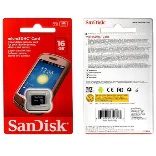 SanDisk 16GB SDSDQM-016G-B35 microSDHC Memory Card C4 UHS-I