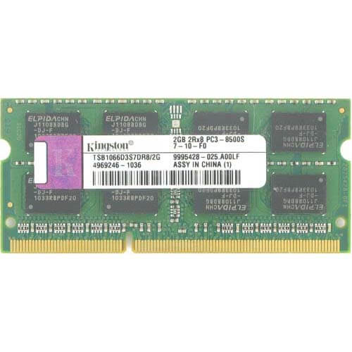 Kingston 2GB TSB1066D3S7DR8/2G DDR3-1066 SODIMM PC3-8500 NON-ECC