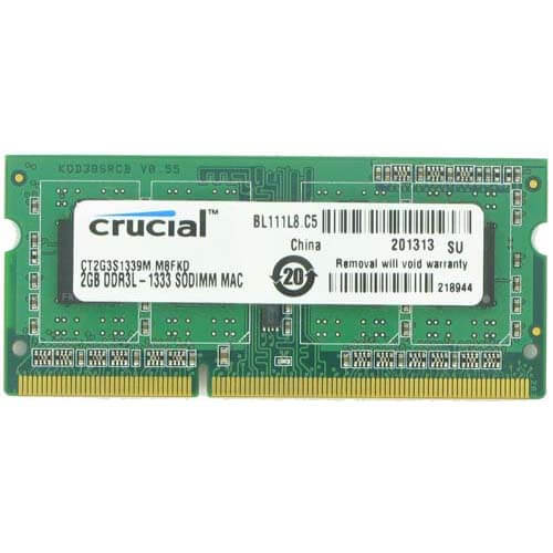 Crucial 2GB CT2G3S1339M.M8FKD DDR3-1333 SODIMM PC3-10600 NON-ECC