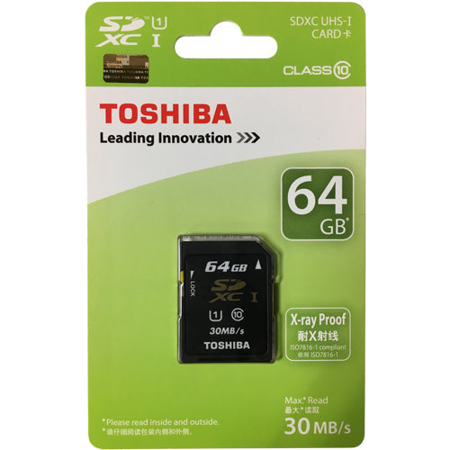 Toshiba 64GB SD-K064GR7AR30 SDXC Memory Card C10 U1 UHS-I