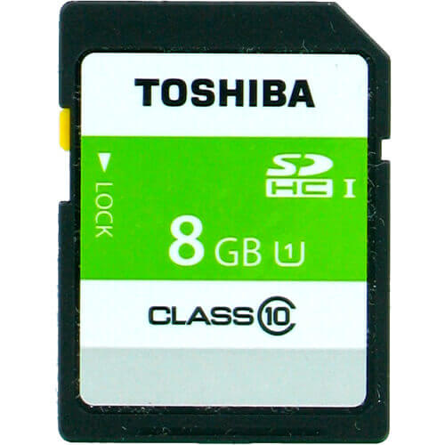 Toshiba 8GB SD-K08G2B8L SDHC Memory Card C10 U1 UHS-I
