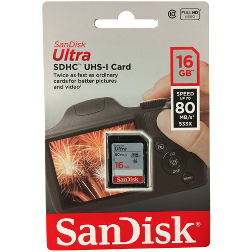 SanDisk Ultra 16GB SDSDUNC-016G-GN6IN SDHC Memory Card C10 UHS-I