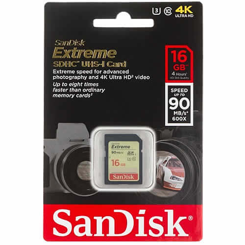SanDisk Extreme 16GB SDSDXNE-016G-GNCIN SDHC Memory Card C10 U3 UHS-I
