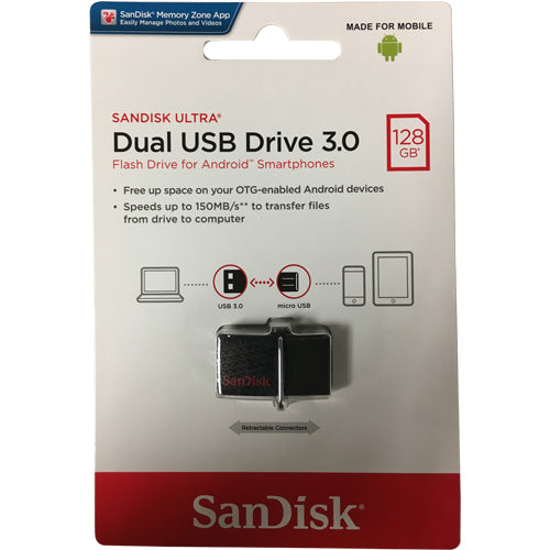 SanDisk Ultra 128GB SDDD2-128G-GAM46 USB 3.0 OTG Flash Drive