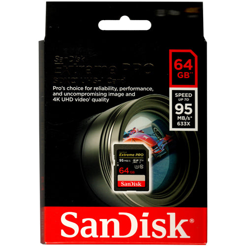 SanDisk Extreme Pro 64GB SDSDXXG-064G-GN4IN SDXC Memory Card C10 U3 V30 UHS-I