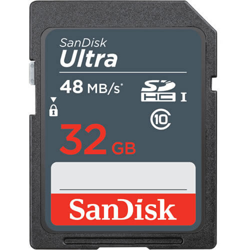 SanDisk Ultra 32GB SDSDUNB-032G SDHC Memory Card C10 UHS-I