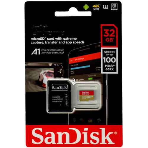 SanDisk Extreme 32GB SDSQXAF-032G-GN6MA microSDHC Memory Card C10 U3 V30 A1 UHS-I