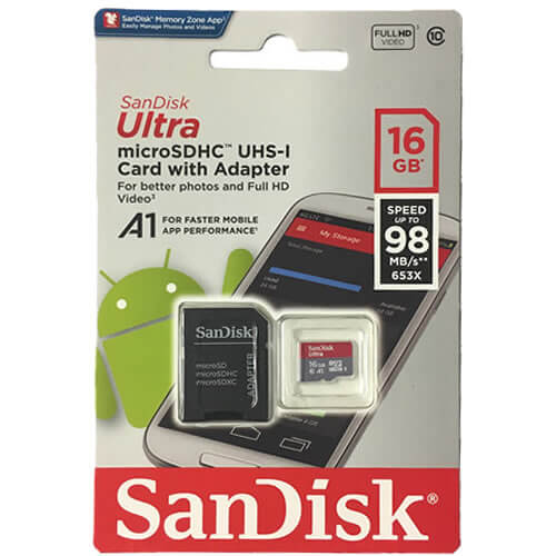 SanDisk Ultra 16GB SDSQUAR-016G-GN6MA microSDHC Memory Card C10 A1 UHS-I