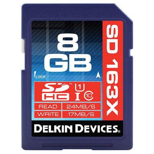 Delkin 8GB DDSD1638G-BT SDHC Memory Card C10 U1 UHS-I