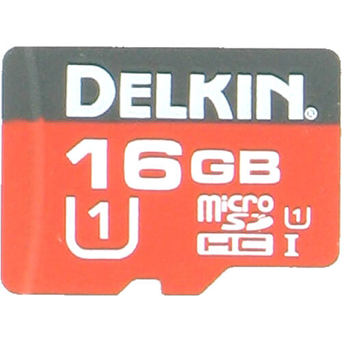 Delkin 16GB S216BPH4Y-UR500-P microSDHC Memory Card C10 U1 UHS-I