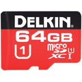 Delkin 64GB S264BPH6S-UR500-P microSDXC Memory Card C10 U1 UHS-I
