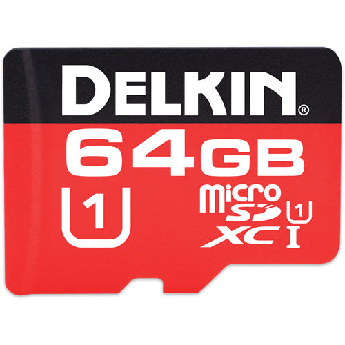 Delkin 64GB S264BPH6S-UR500-P microSDXC Memory Card C10 U1 UHS-I