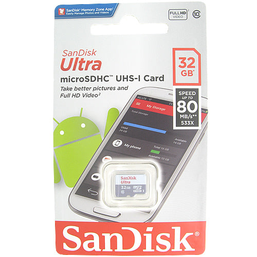 SanDisk Ultra 32GB SDSQUNS-032G-GN3MN microSDHC Memory Card C10 UHS-I
