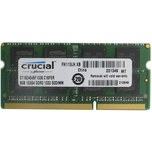 Crucial 8GB CT102464BF1339.C16 DDR3-1333 SODIMM PC3-10600 NON-ECC
