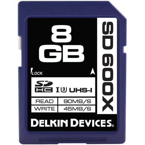 Delkin 8GB BBSD600-8GB SDHC Memory Card C10 U3 UHS-I