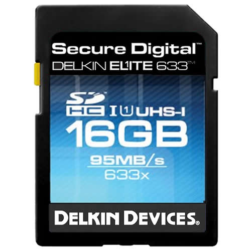 Delkin 16GB BBSDELITE633-16GB SDHC Memory Card C10 U1 UHS-I