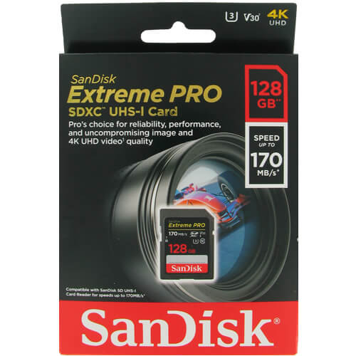 SanDisk Extreme Pro 128GB SDSDXXY-128G-GN4IN SDXC Memory Card C10 U3 V30 UHS-I