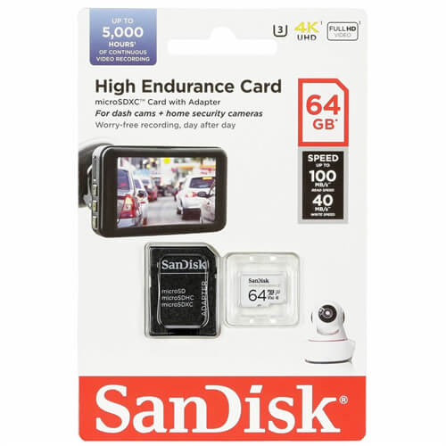 SanDisk High Endurance 64GB SDSQQNR-064G-GN6IA microSDXC Memory Card C10 U3 V30 UHS-I