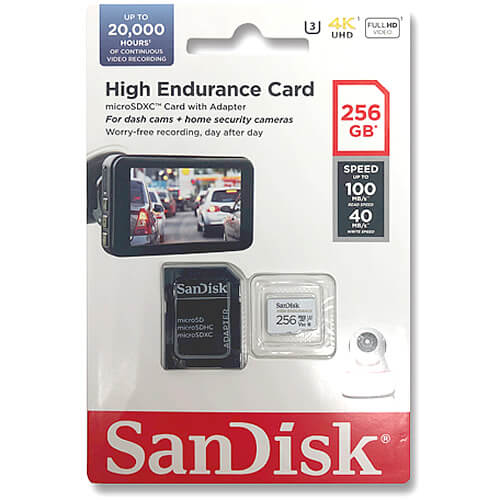SanDisk High Endurance 256GB SDSQQNR-256G-GN6IA microSDXC Memory Card C10 U3 V30 UHS-I