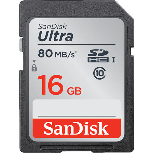 SanDisk Ultra 16GB SDSDUNS-016G SDHC Memory Card C10 UHS-I