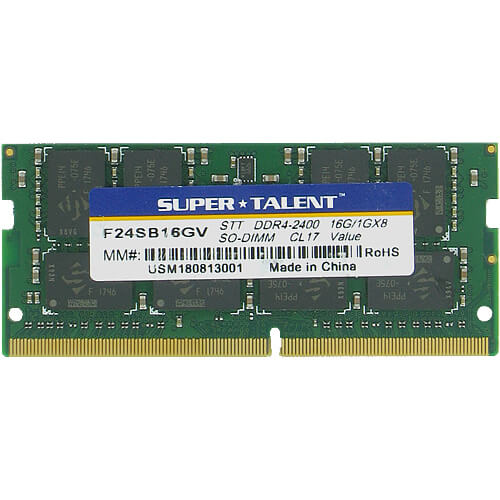SuperTalent  16GB F24SB16GV DDR4-2400 SODIMM PC4-19200 NON-ECC