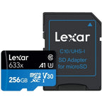 Lexar  256GB LSDMI256BB633A microSDXC Memory Card C10 U3 V30 A1 UHS-I