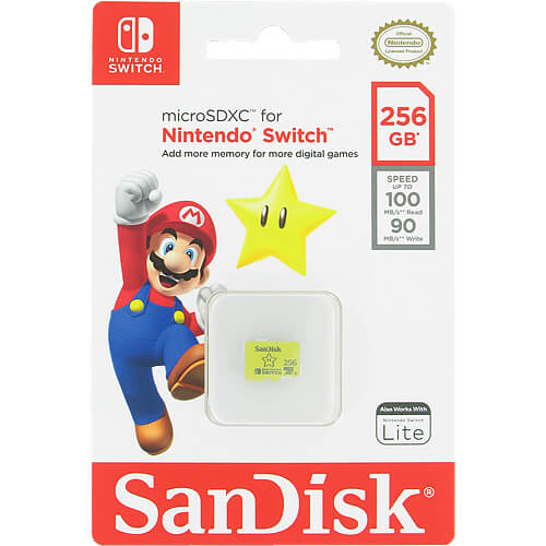 SanDisk Nintendo Switch 256GB SDSQXAO-256G-GNCZN microSDXC Memory Card C10 UHS-I