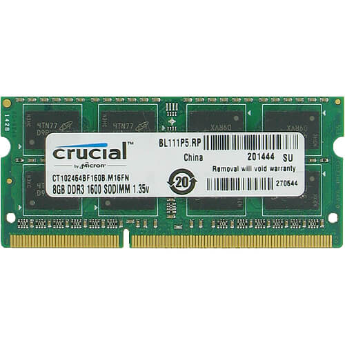 Crucial  8GB CT102464BF186D.M16FN DDR3-1866 SODIMM PC3-14900 NON-ECC