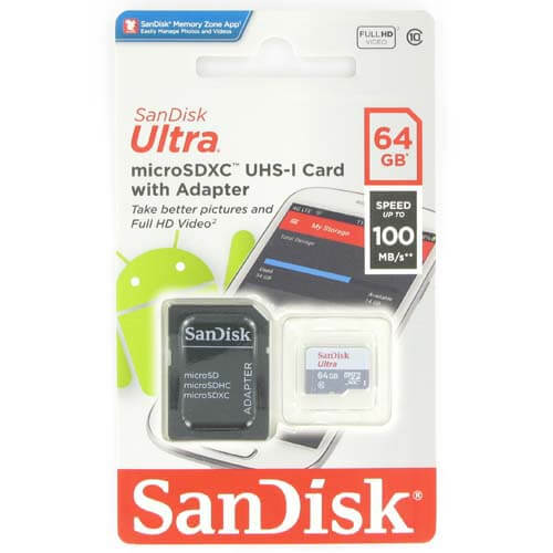SanDisk Ultra 64GB SDSQUNR-064G-GN3MA microSDXC Memory Card C10 UHS-I