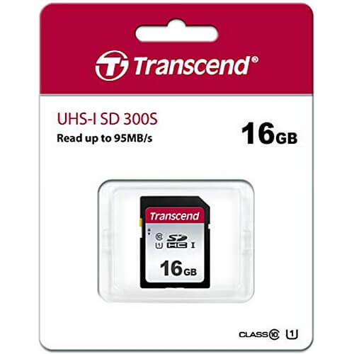 Transcend 300S 16GB TS16GSDC300S SDHC Memory Card C10 U1 UHS-I
