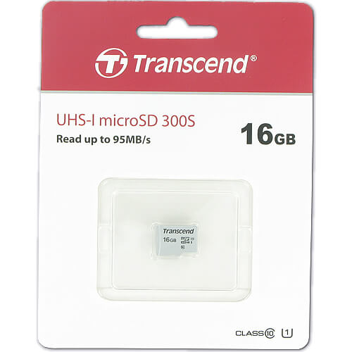 Transcend 300S 16GB TS16GUSD300S microSDHC Memory Card C10 U1 UHS-I
