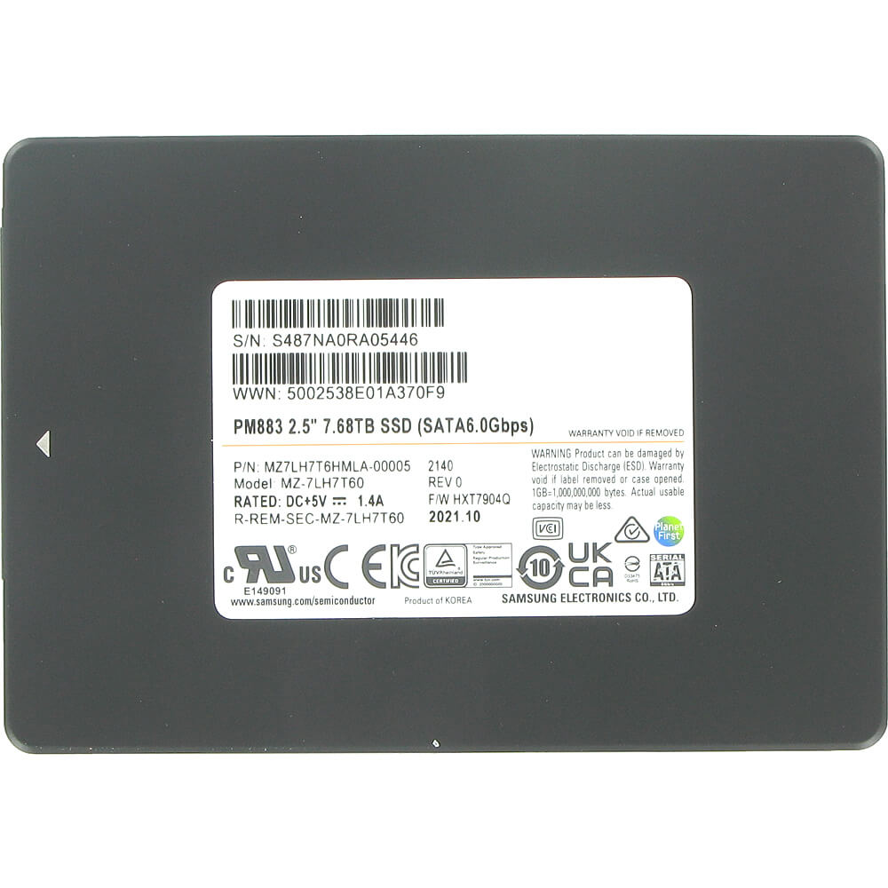 Samsung PM883 7.68TB MZ7LH7T6HMLA-00005 2.5in Drive SATA3
