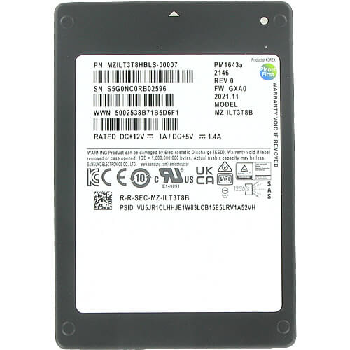 Samsung PM1643a 3.84TB MZILT3T8HBLS-00007 2.5in Drive SAS3