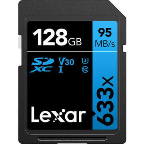 Lexar Blue Series 128GB LSD128CB633 SDXC Memory Card C10 U3 V30 UHS-I