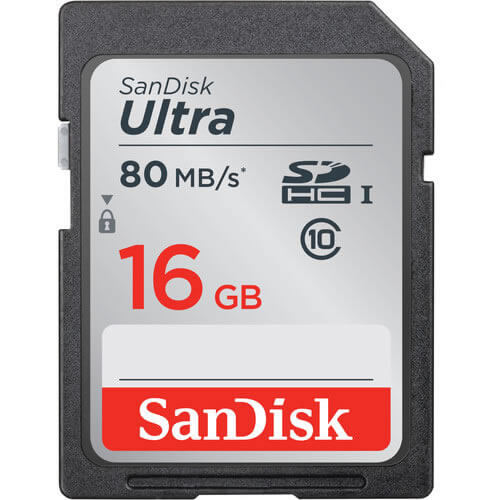 SanDisk Ultra 16GB SDSDUNC-016G SDHC Memory Card C10 UHS-I